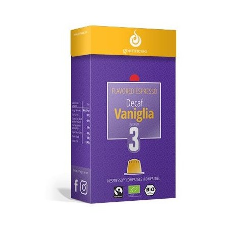 Capsules Déca arôme Vanille compatibles Nespresso ® de Gourmesso