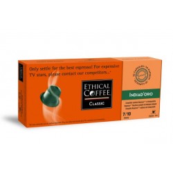 India D'oro by Ethical coffee. Compatible and Biodegradable capsules.