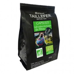 Organic Peruvian arabica by Maison TAILLEFER Nespresso compatible capsules.