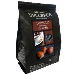 Hazelnut flavour by Maison TAILLEFER Nespresso® compatible capsules.