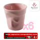 Set of 6 espresso cups crumpled Revol pink
