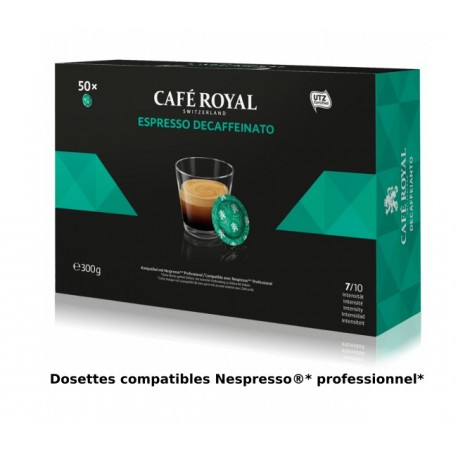 Capsules Café Royal Espresso Decaffeinato compatibles Nespresso ® PRO