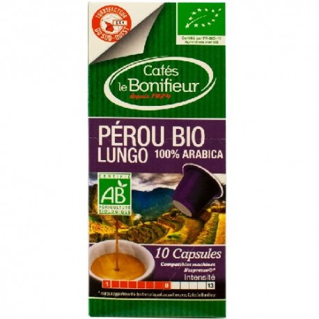 Capsules Bio Pérou compatibles Nespresso ® Le Bonifieur