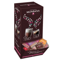Box of 200 squares of MONBANA milk chocolate 5 flavors