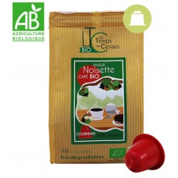 Nespresso ® compatible compostable flavored hazelnut capsules, Le Temps des Cerises
