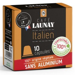 Capsules Italian Bio compatible Nespresso Café Launay