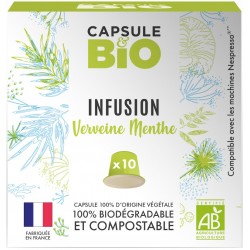 Capsules Bio Infusion verveine menthe compatibles Nespresso ®