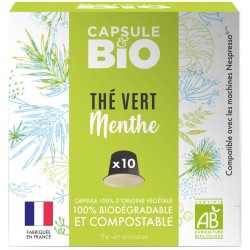 Bio Organic Green Tea Mint Nespresso ® compatible capsules