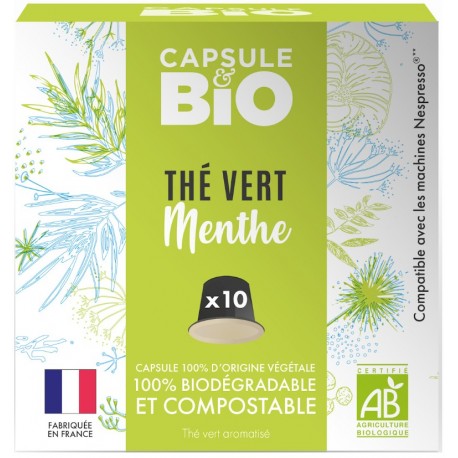 Capsules bio Thé Vert Menthe Bio compatibles Nespresso ®