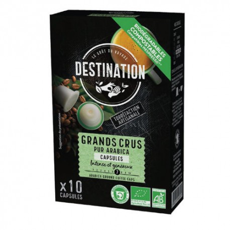 Organic Nespresso® Compatible Biospresso Capsules Grands Crus Bio de Destination