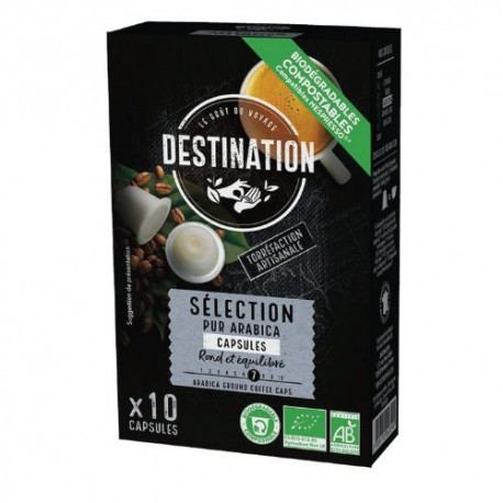 Capsules Biodégradables compatibles Nespresso ® Sélection de Destination