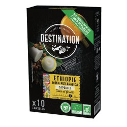 Capsules Biodégradables compatibles Nespresso ® Ethiopie de Destination Bio