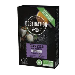Capsules Biodégradables compatibles Nespresso ® Expresso Bio de Destination