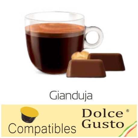 Dolce Gusto ® compatible Italian chocolate capsules with hazelnuts