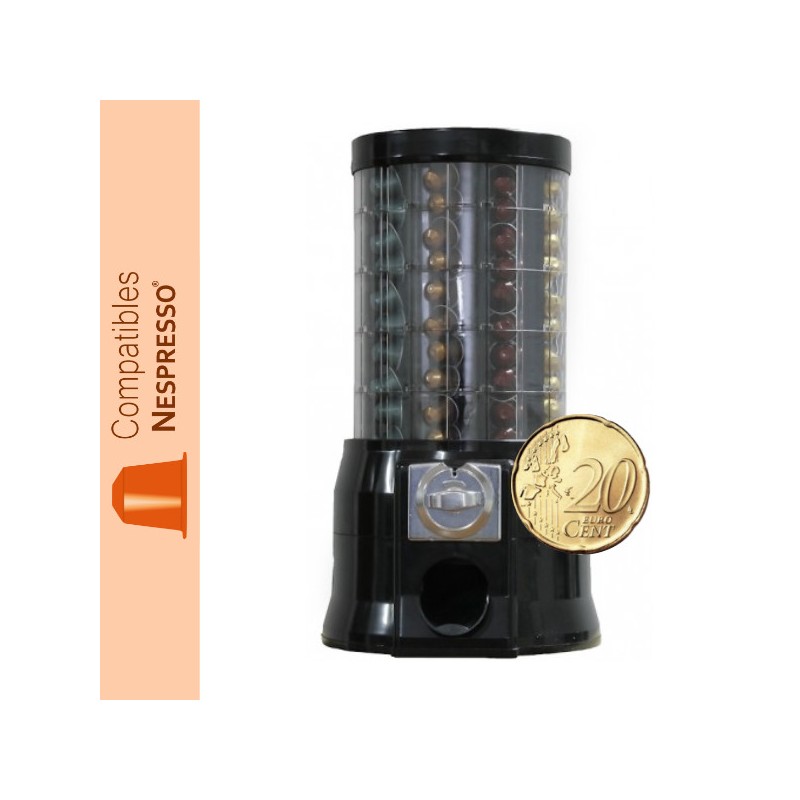 Distributeur capsules Nespresso avec monnayeur de pièces de 0.20 euro