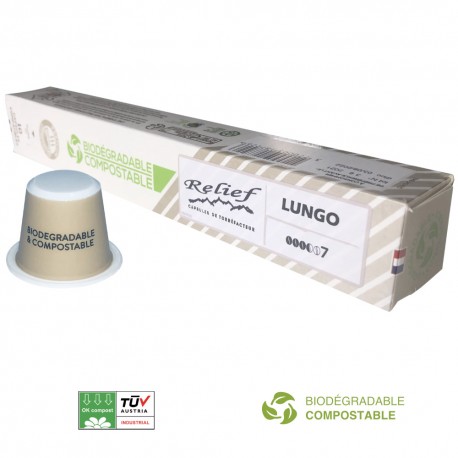Capsules Biodégradables Lungo compatibles Nespresso ® Relief