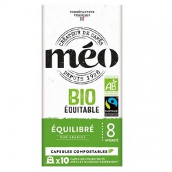 Cafés Méo BIO ÉQUITABLE ÉQUILIBRÉ, capsules compatibles Nespresso ®