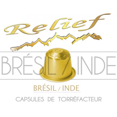 Capsules compatibles Nespresso ® Brésil / Inde RELIEF