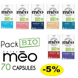 Pack of 70 Nespresso ® compatible capsules from the Cafés Méo