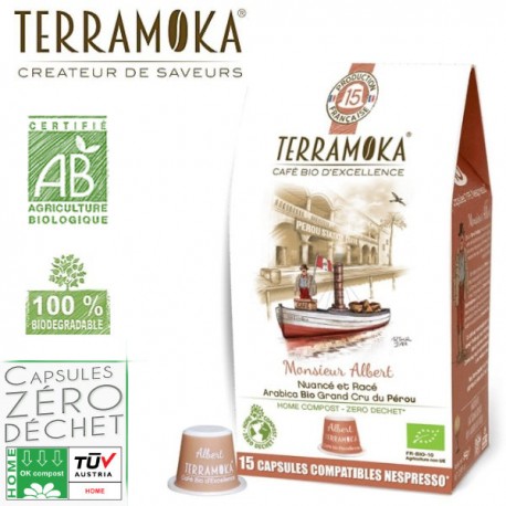 Monsieur Albert capsules zéro déchets compatibles Nespresso ® Terramoka sans alu