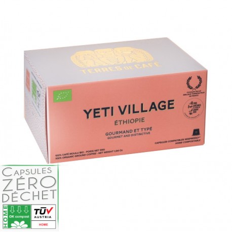 Capsules zéro déchet Bio Yeti Village compatibles Nespresso ® Terres de café