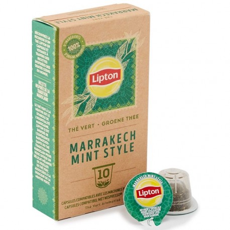 Marrakech Mint Lipton flavored green tea capsules compatible Nespresso ®