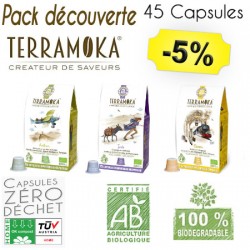 Discovery pack of 45 Terramoka capsules compatible with Nespresso ®