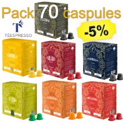 Pack 70 capsules de Thé pour Nepresso ®