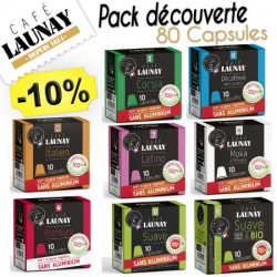 Pack 80 capsules Café Launay compatibles nespresso