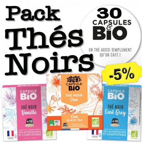 -5% Nespresso ® compatible organic black tea capsules pack