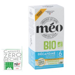 Cafés Méo BIO DÉCAFÉINÉ, capsules compatibles Nespresso ®