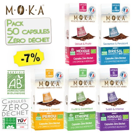 Capsules Brésil Bio compatibles Nespresso ® de Moka