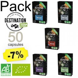 Pack découverte 50 capsules Destination compatibles Nespresso ®
