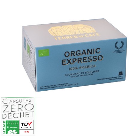 Capsules Organic Expresso compatibles Nespresso ® Terres de café