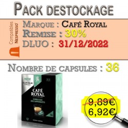 36 Capsules Café Royal Decaffeinato compatibles Nespresso ®