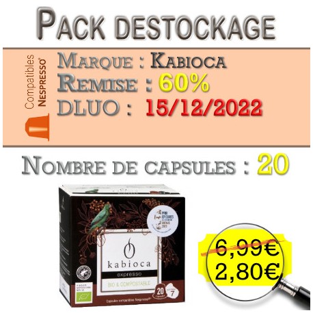 20 Capsules Expresso Kabioca compatibles Nespresso ®