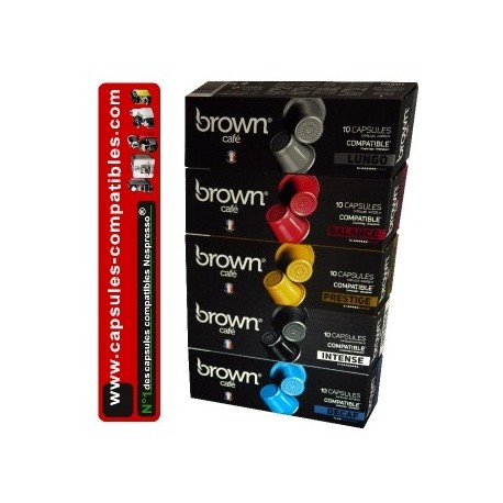 Pack 100 Capsules compatibles BROWN