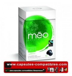 Organic Fairtrade by Méo, Nespresso® compatible coffee capsules.
