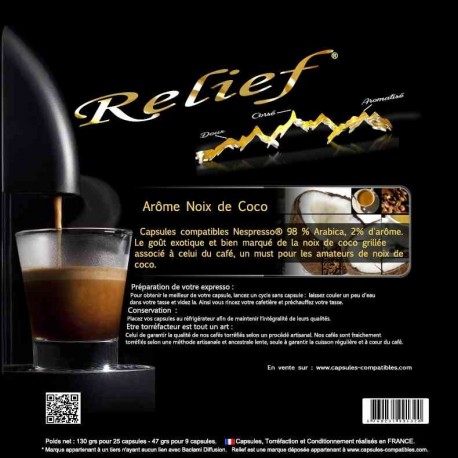 Capsules compatibles Nespresso® Arôme Noix de Coco