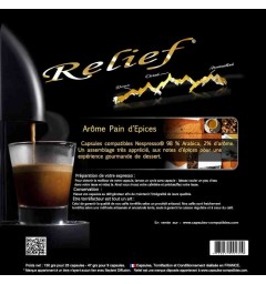 Spicy bread flavour by Relief, Nespresso® compatible coffee capsules.