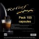 Pack 100 Capsules Relief compatibles Nespresso® Assemblage de café