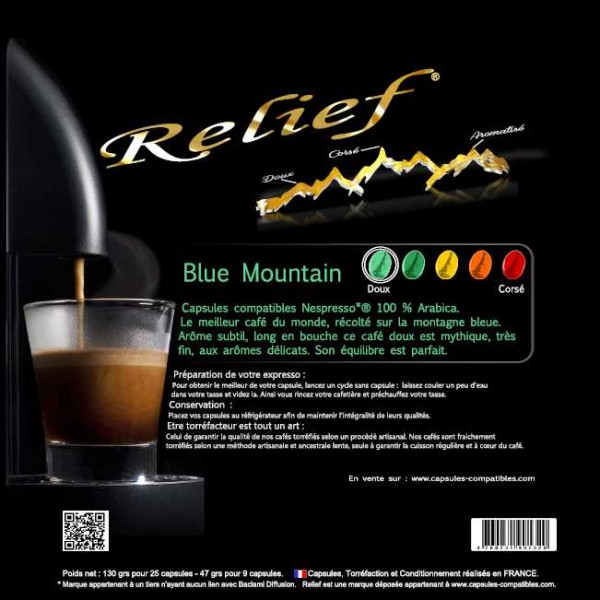 Casket of compatible capsules Nespresso® Blue Mountain
