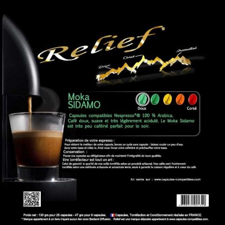 Moka Sidamo capsules compatibles Nespresso® Relief