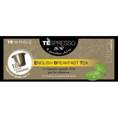 Tespresso English Breakfast Tea, 10 Capsules de thé compatibles Nespresso®