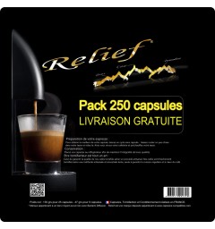 Pack of 250 Relief Capsules, Nespresso® compatible flavoured coffee